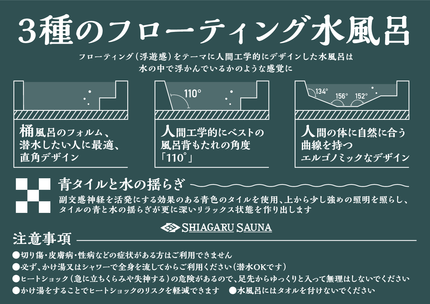 3種のフローティング水風呂