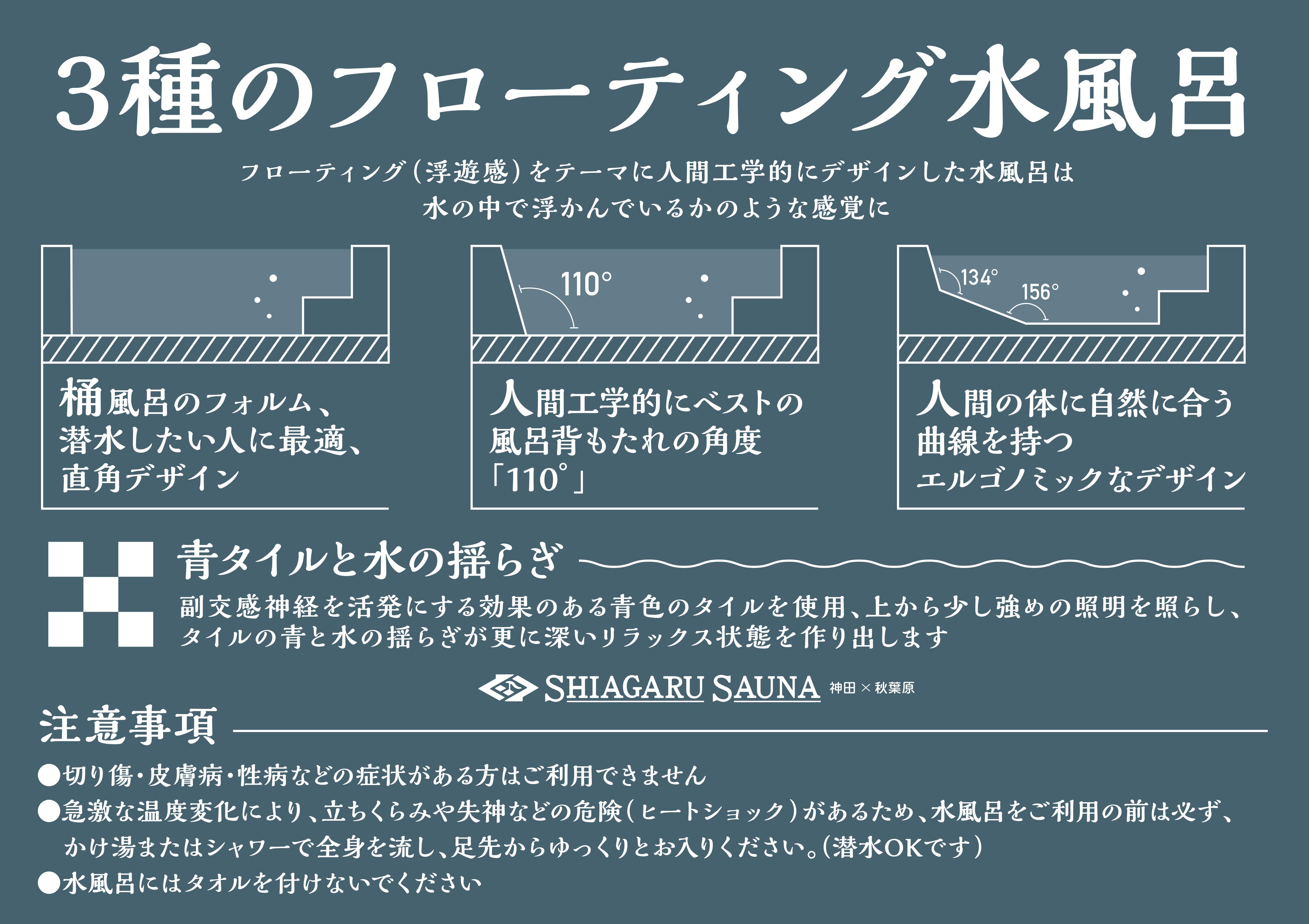3種のフローティング水風呂